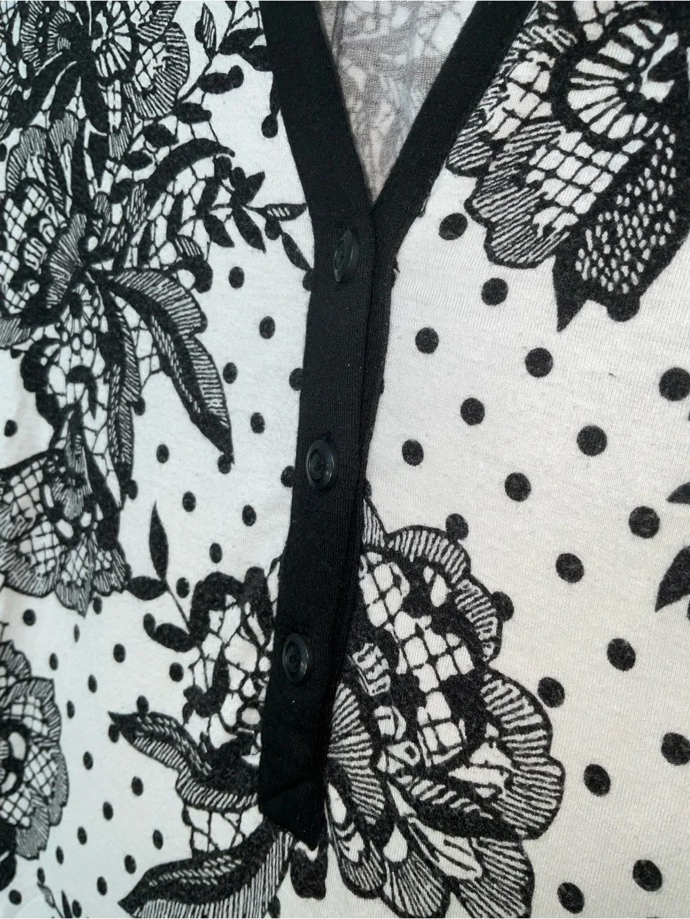 Soma Black and White Floral Two-Piece Pajama Set
